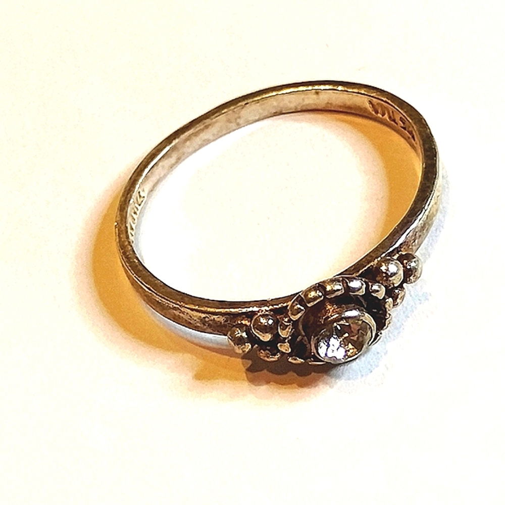 Vintage‎ Signed 925 Thai TWA Crystal Ring